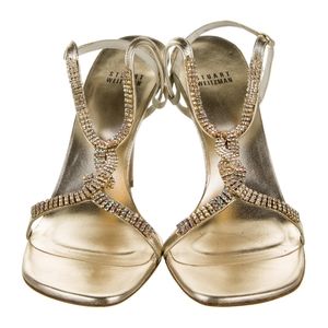 STUART WEITZMAN Cuando Leather T-Strap Sandal - NEW